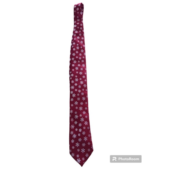 Noel Collection Men's Snowflake Nick Tie - Picture 1 of 8